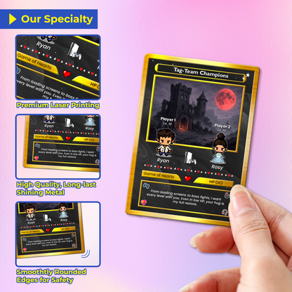 80s Pixel Characters Custom Pokemon Card - Personalized Poke Card by Art Characters - Customizable Gift for Him & Her - CPC-42.B