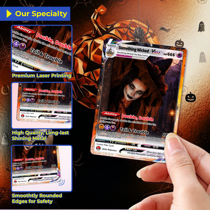 Custom Halloween Witch Pokémon Card with Anime Picture, Personalized Pokémon Cards, Spooky Halloween Gift for Her - CPC-hlw-15