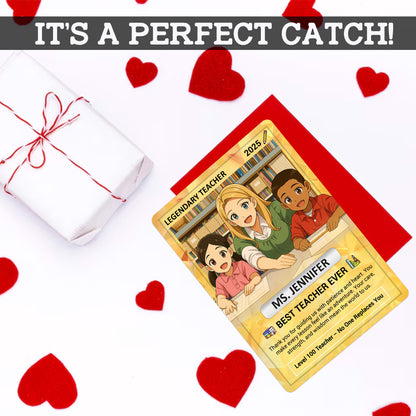 Legendary Teacher Gift Card, Custom Pokemon Cards Teacher Appreciation, Change Your Photo to Ghibli Style, Thank You Teacher Gift, Personalized Pokemon Cards - CPC-67