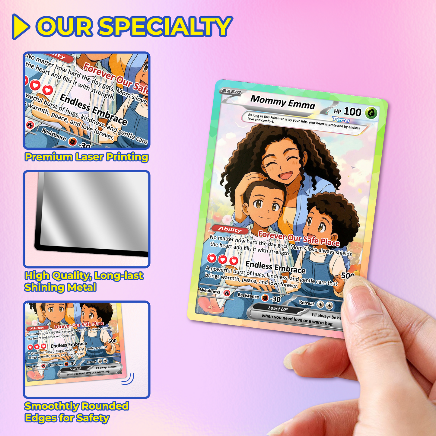 Happy Mother's Day Custom Pokemon Card  - Anime-Inspired Personalized Pokemon Card for Mom | Mommy & Me Customized Poke Gift - Customizable Trading Cards - CPC-32.B