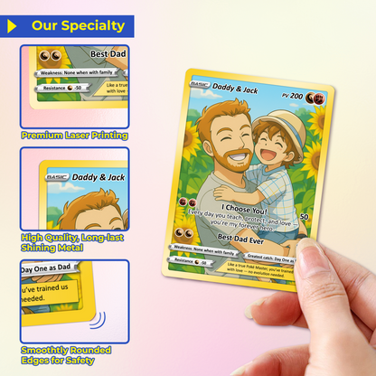 Best Dad Ever Pokemon Card, Custom Pokemon Card  - Anime-Inspired Personalized Pokemon Card for Dad - Perfect Gift for Dad - CPC-58
