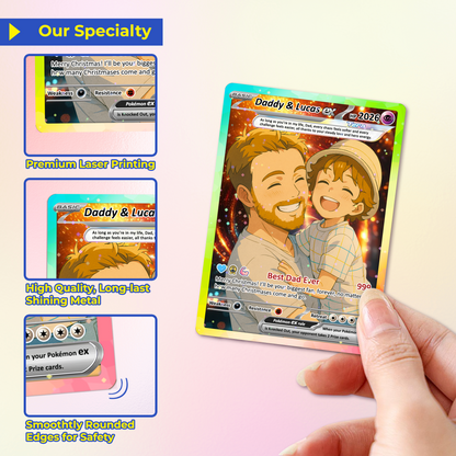 Best Dad Ever Pokemon Card, Custom Pokemon Card  - Anime-Inspired Personalized Pokemon Card for Dad - Perfect Gift for Dad - CPC-53