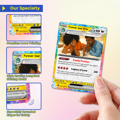 Custom Pokémon Card for First Father’s Day - Comic Anime Style Personalized Pokémon Card for New Dads - Perfect Gift for First-Time Dads- CPC-128
