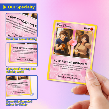Custom Pokemon Card Keepsake for Love Beyond Distance - Best Anime-Inspired Couple Anime Style Gifts for Long-Distance Lovers - CPC-33