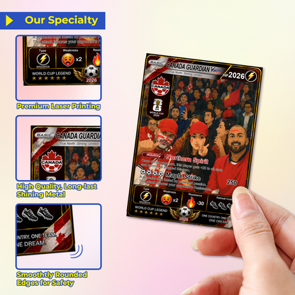 Personalized Football Trading Card, World Cup 2026 Custom Soccer Card, Pokémon-Style Fan Card with Photo, Unique Gift for Soccer Fans - CPC-WC-CAN