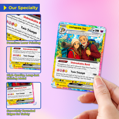 Personalized Poke Cards by Ghibli & Comic Anime Style, Custom Pokémon Cards with Animated Picture, Customizable Pokémon Gift for Him and Her - CPC-152