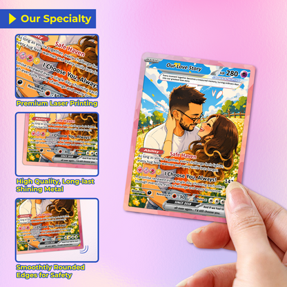 Custom Pokémon Cards with Anime Picture, Personalized Poke Cards Animated Style Gifts for Him and Her - CPC-148