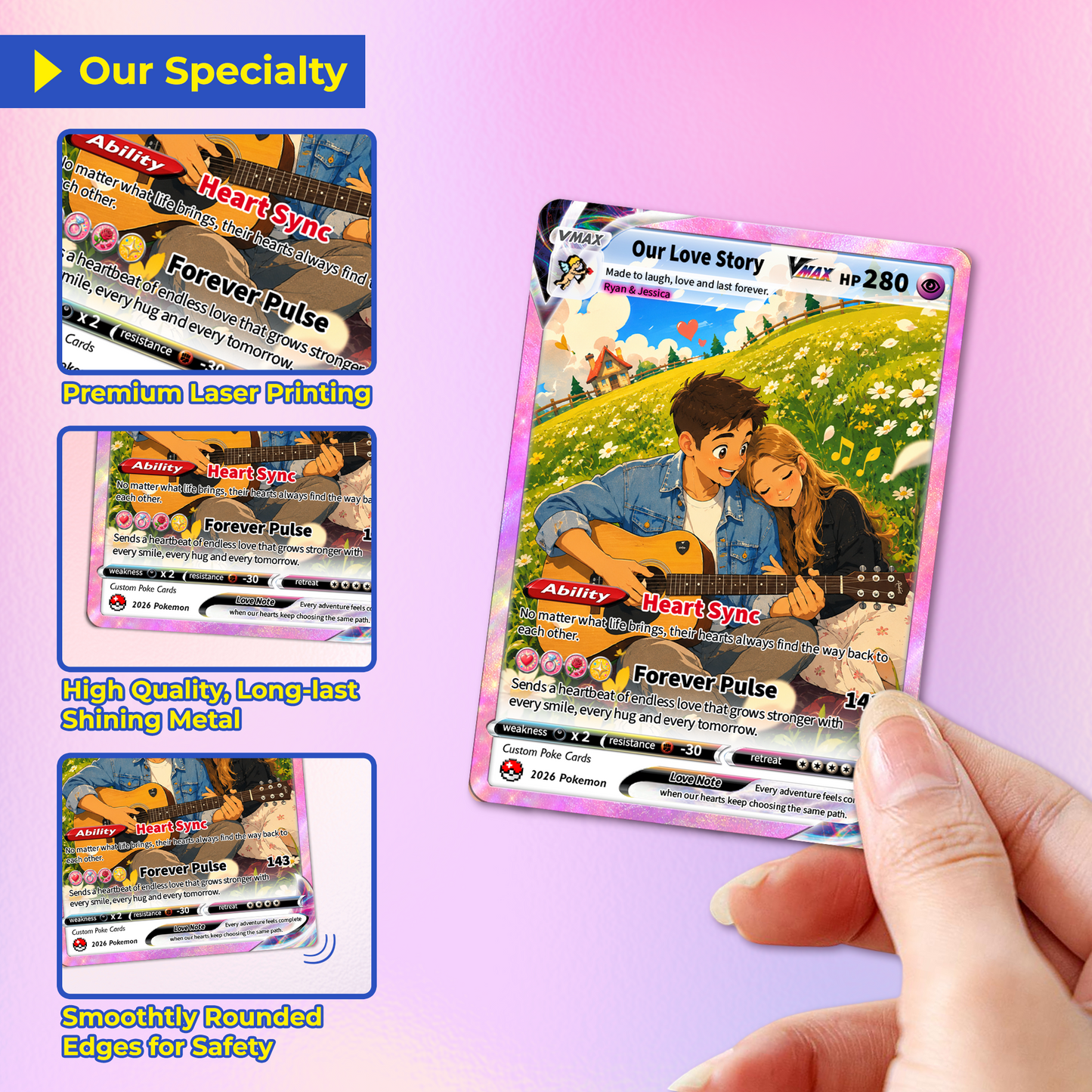 Comic Style Animated Custom Pokémon Cards, Personalized Pokémon Card with Ghibli Transformation Photo, Unique Gift for Him and Her - CPC-149