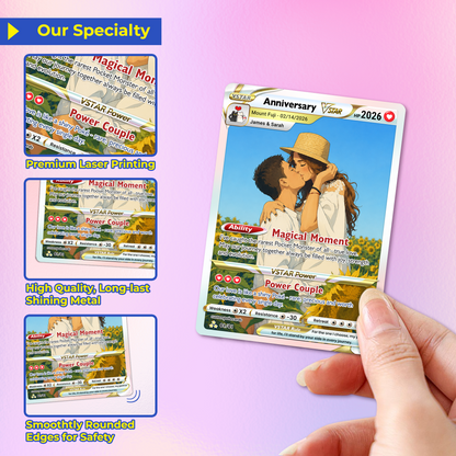 Anime Transformation Custom Pokemon Card - Personalized Poke Card for Couples - Holographic Effect Available - CPC-30.A