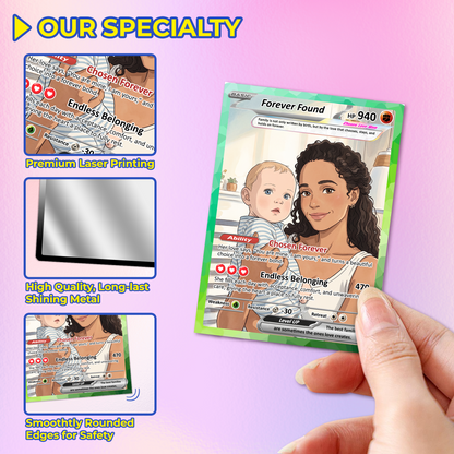 For Adoptive Mom Happy Mother's Day Custom Pokémon Card - Anime-Inspired Personalized Mother’s Day Gift Celebrating Chosen Family | Perfect Gift for Adoptive Mom - CPC-104