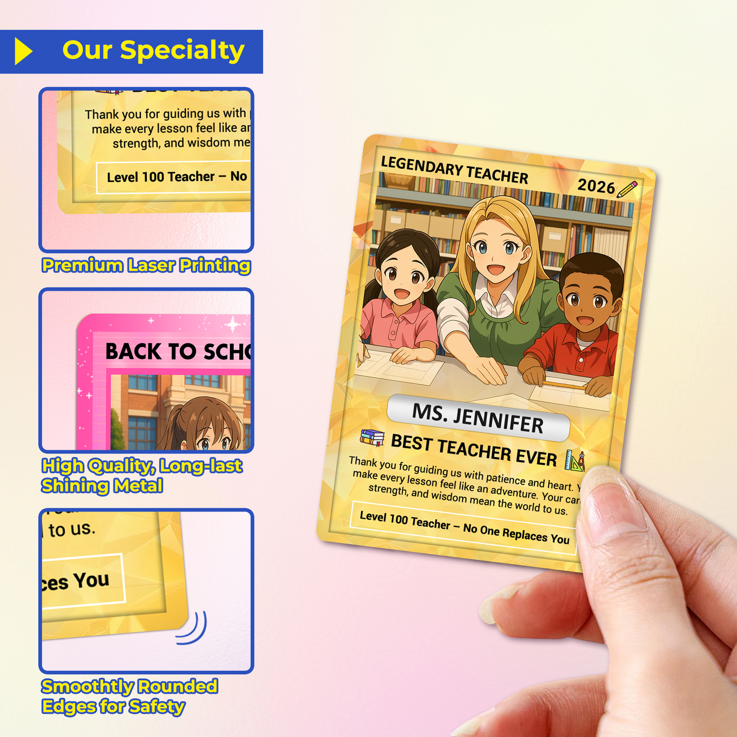 Legendary Teacher Gift Card, Custom Pokemon Cards Teacher Appreciation, Change Your Photo to Ghibli Style, Thank You Teacher Gift, Personalized Pokemon Cards - CPC-67