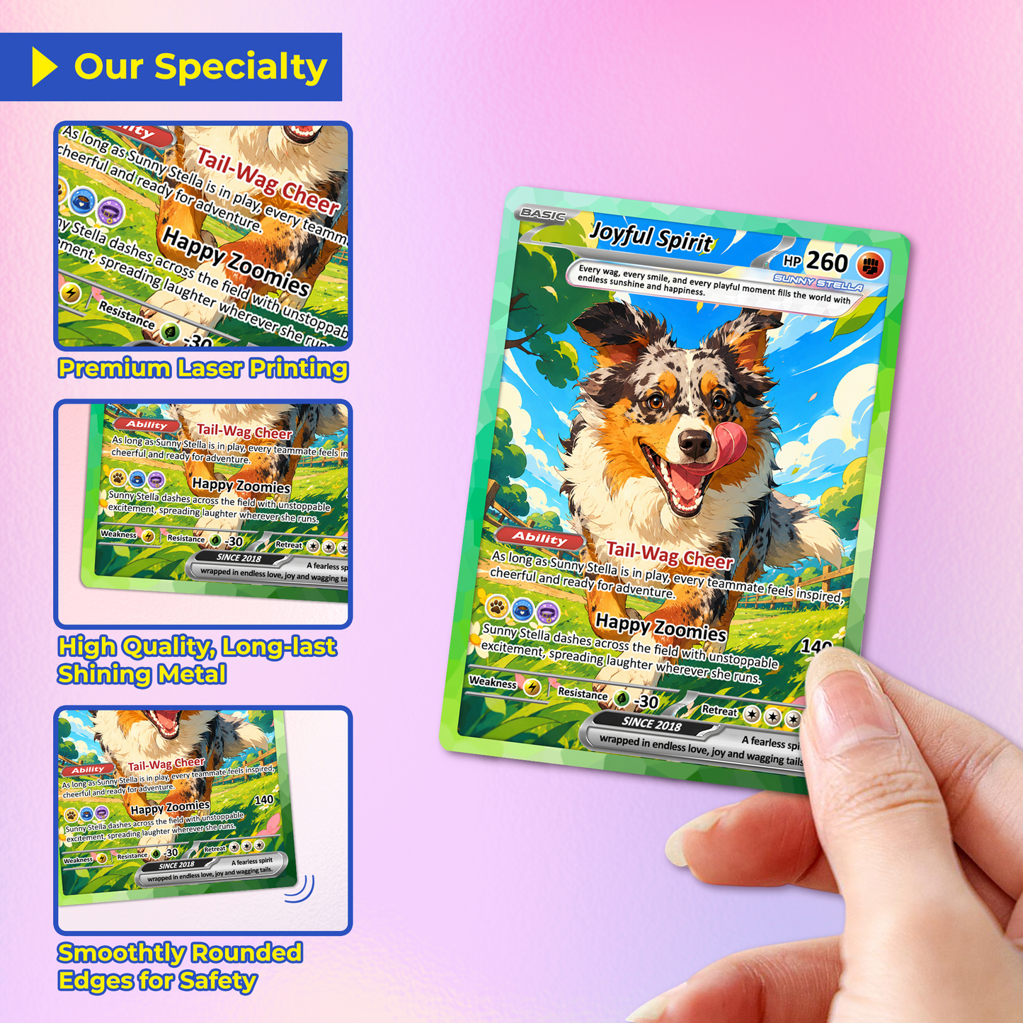 Personalized Poke Cards with Animated Pet Photo - Custom Pokémon Card -  Unique Gift for Pet Lovers, for Dog Mom, Cat Mom, Dog Dad, Cat Dad - CPC-Pet-04
