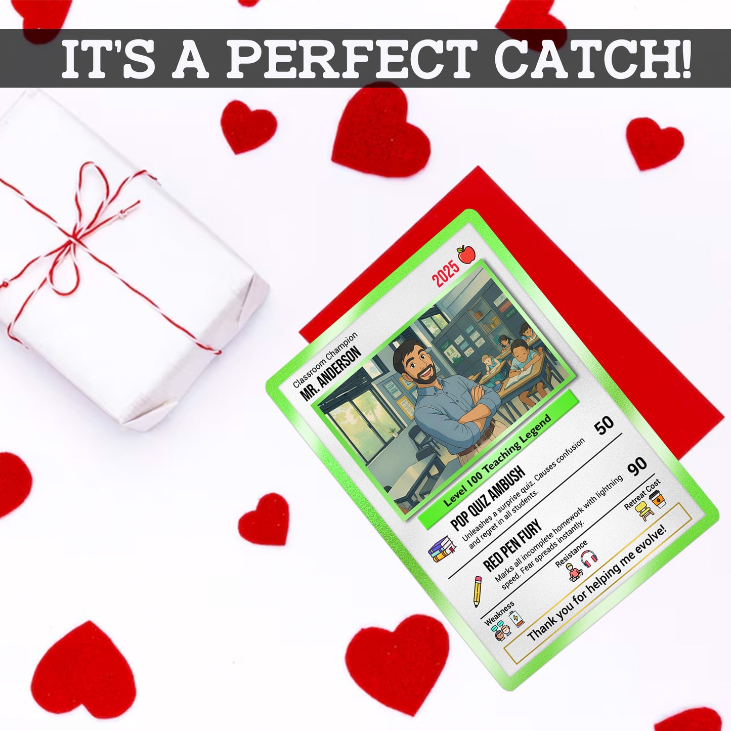 Classroom Champion Gift Card, Custom Pokemon Cards Teacher Appreciation, Change Your Photo to Ghibli Style, Thank You Teacher Gift, Personalized Pokemon Cards - CPC-65