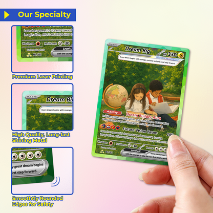 Back to School Custom Pokémon Card - Dream Big Personalized Pokémon Card with Anime Picture for Kids, Students - First Day of School Gift from Parents - CPC-BTS-20