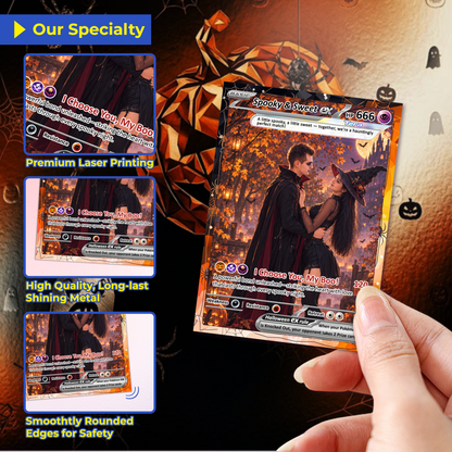 Happy Halloween Custom Pokémon Cards with Animated Photo, Personalized Pokemon Cards, Gifts for Him and Her - CPC-hlw-03