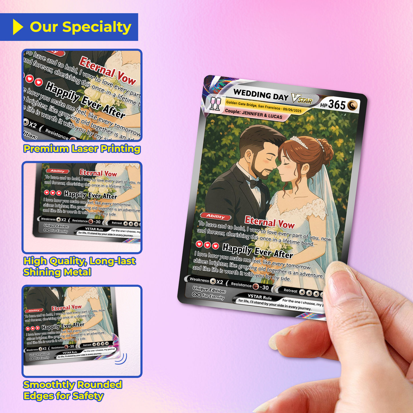Personalized Pokemon Card with for Couples with Ghibli Style - Custom Couple Pokemon Card for Him Her - Deep Custom Names, Date, Location, Sprites & Custom Card Stats - CPC-34