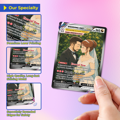 Personalized Pokemon Card with for Couples with Ghibli Style - Custom Couple Pokemon Card for Him Her - Deep Custom Names, Date, Location, Sprites & Custom Card Stats - CPC-34