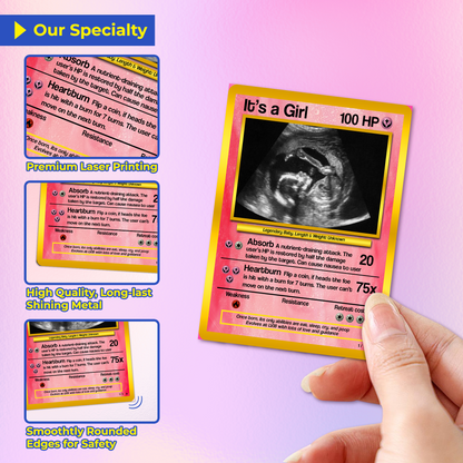 Baby Announcements Custom Pokemon Card, Pregnancy Announcement Personalized Pokemon Card, Custom Poke Card Gift for Him and Her, Birth Announcement Cards - CPC-52