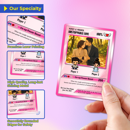 Custom Pokemon Card with Trendy Anime Transformation Styles  - Personalized Poke Card for Couples - Animated Gift for Lovers - CPC-22.A