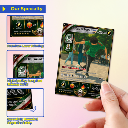 World Cup 2026 Custom Soccer Card, Personalized Football Trading Card, Pokémon-Style Fan Card with Photo, Unique Gift for Soccer Fans - CPC-WC-MEX