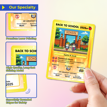 Back to School Custom Pokémon Card with Art Characters, Personalized Pokémon Card by Characters, Unique Gift for Pokémon Fans from Parents - CPC-69