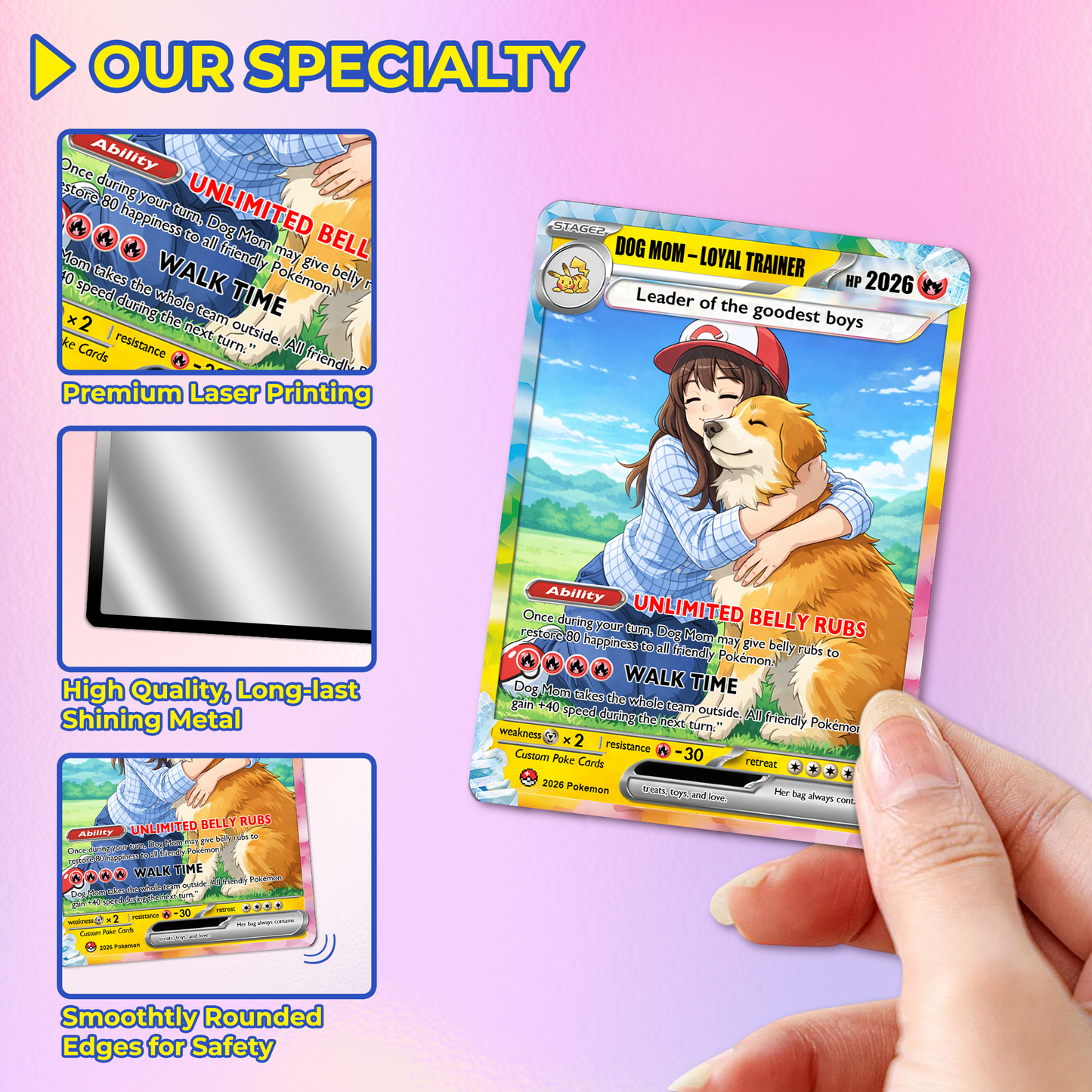 Mother’s Day Gift 2026 | Custom Dog Mom Pokémon Card – Personalized Gift for Dog Lovers | Custom Pet Mom Anime Card - CPC-77.B