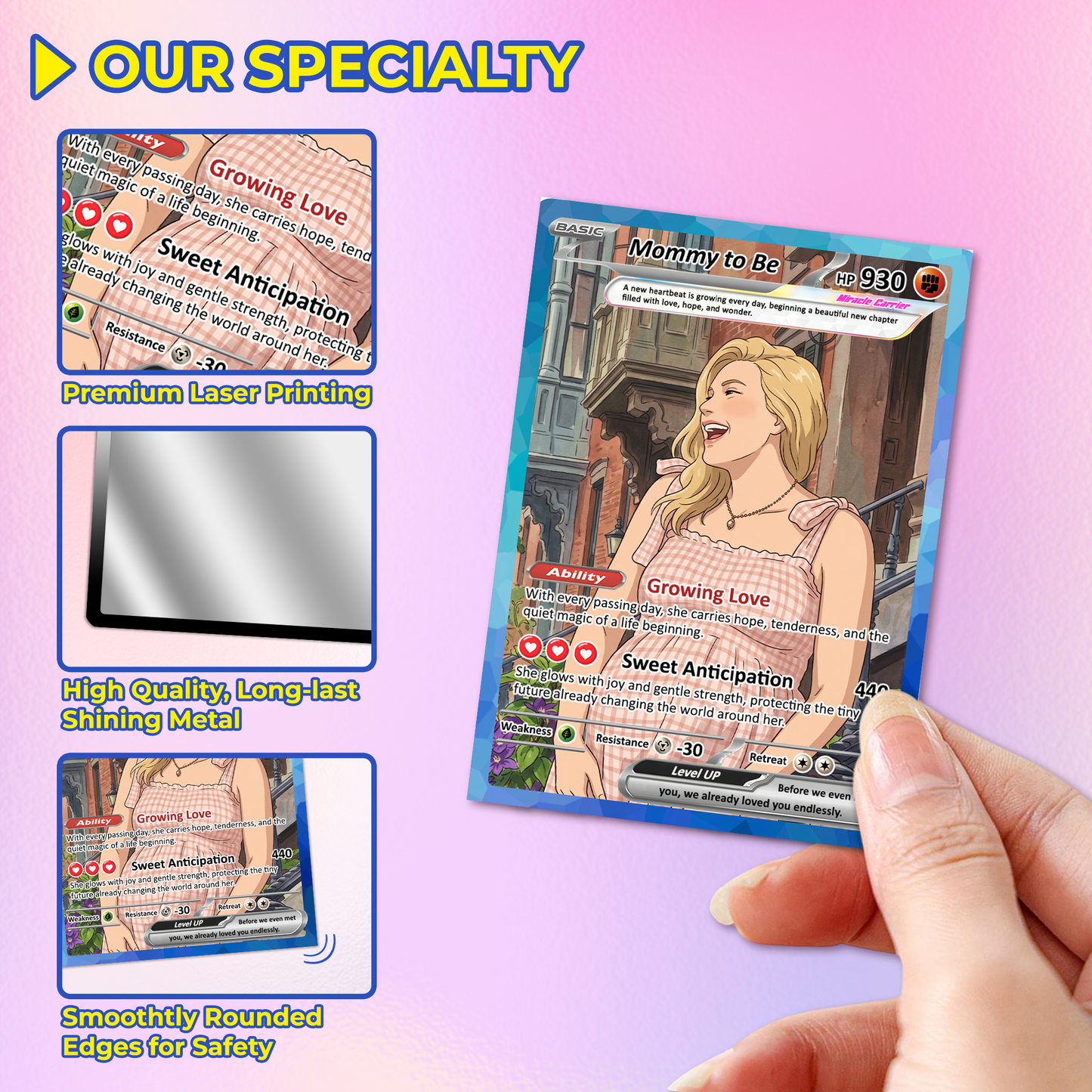 For Mom-to-Be Happy Mother's Day Custom Pokémon Card – Personalized Pregnancy Gift for Mother’s Day - Customizable Trading Cards - CPC-105