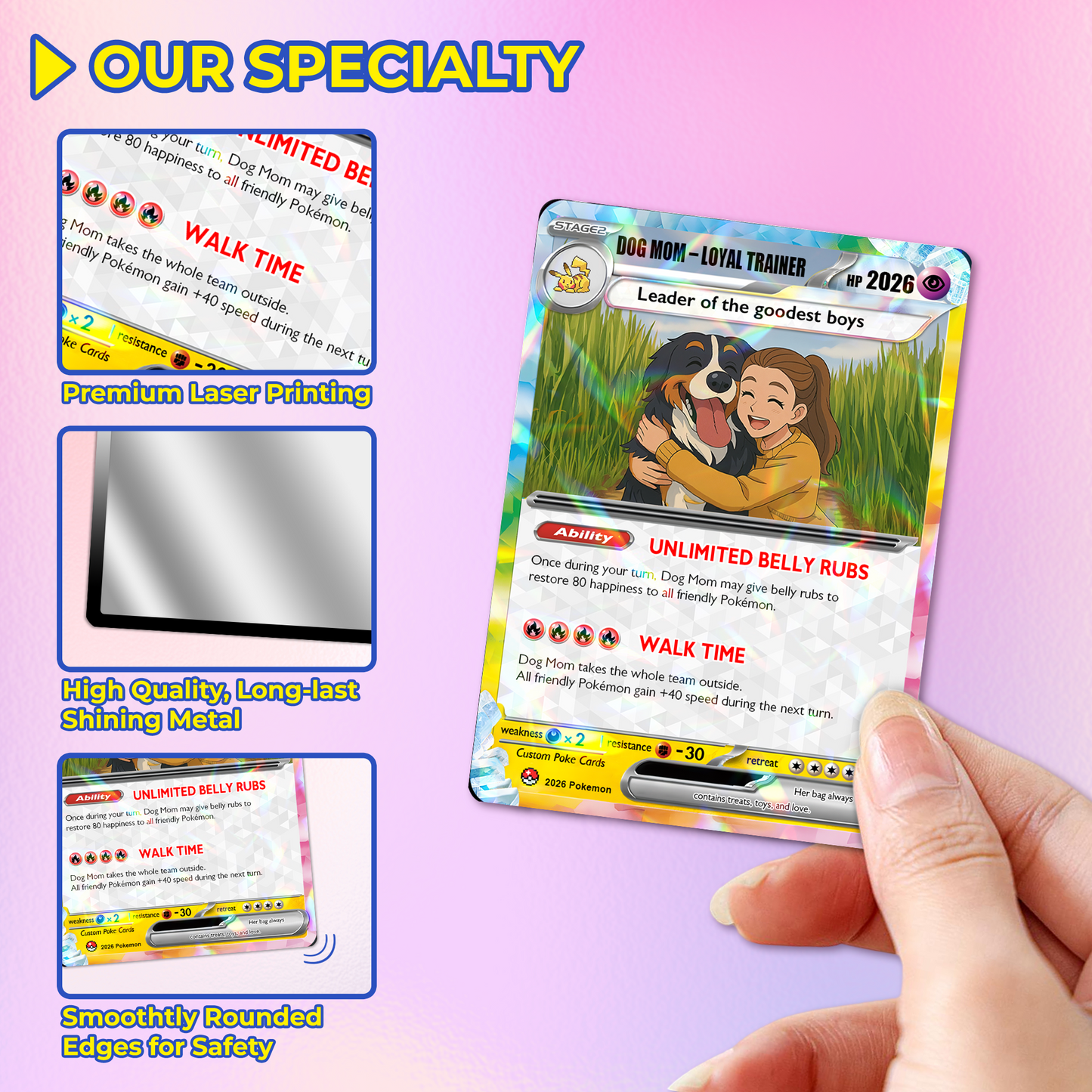 2026 Custom Dog Mom Pokémon Card | Mother’s Day Gift | Personalized Gift for Dog Lovers | Custom Pet Mom Anime Card - CPC-77.A