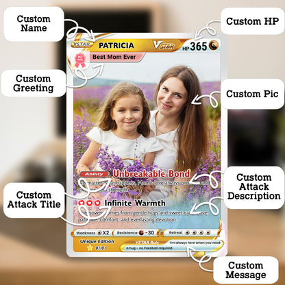 Anime-Inspired Personalized Pokemon Card for Mom - Mother's Day Custom Pokemon Card - Pokemon Mommy Card - Customizable Trading Cards - CPC-40