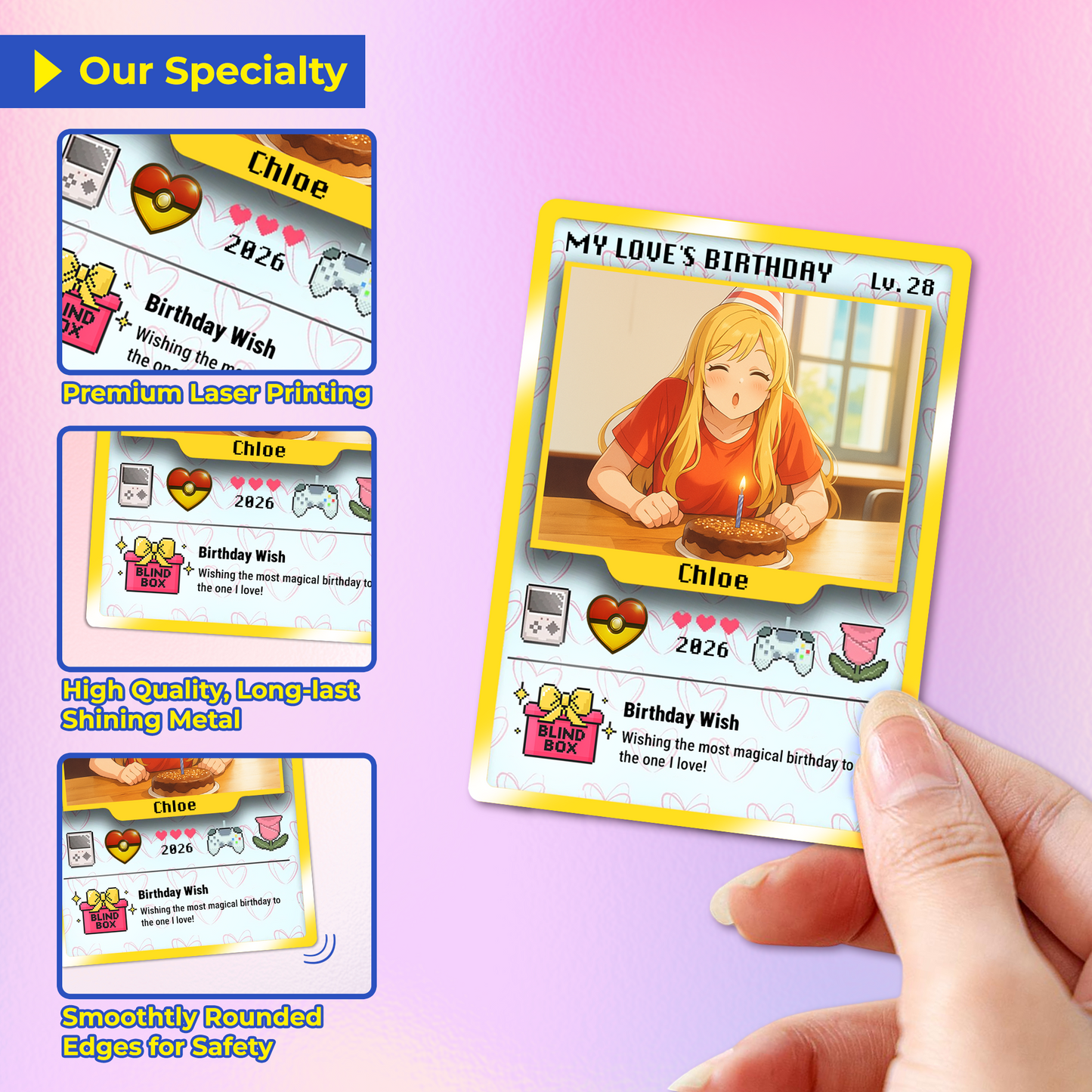 Birthday Custom Pokemon Card for Couples, Anime Transformation Personalized Pokemon Card, Customizable Pokemon Cards for Birthday - CPC-12