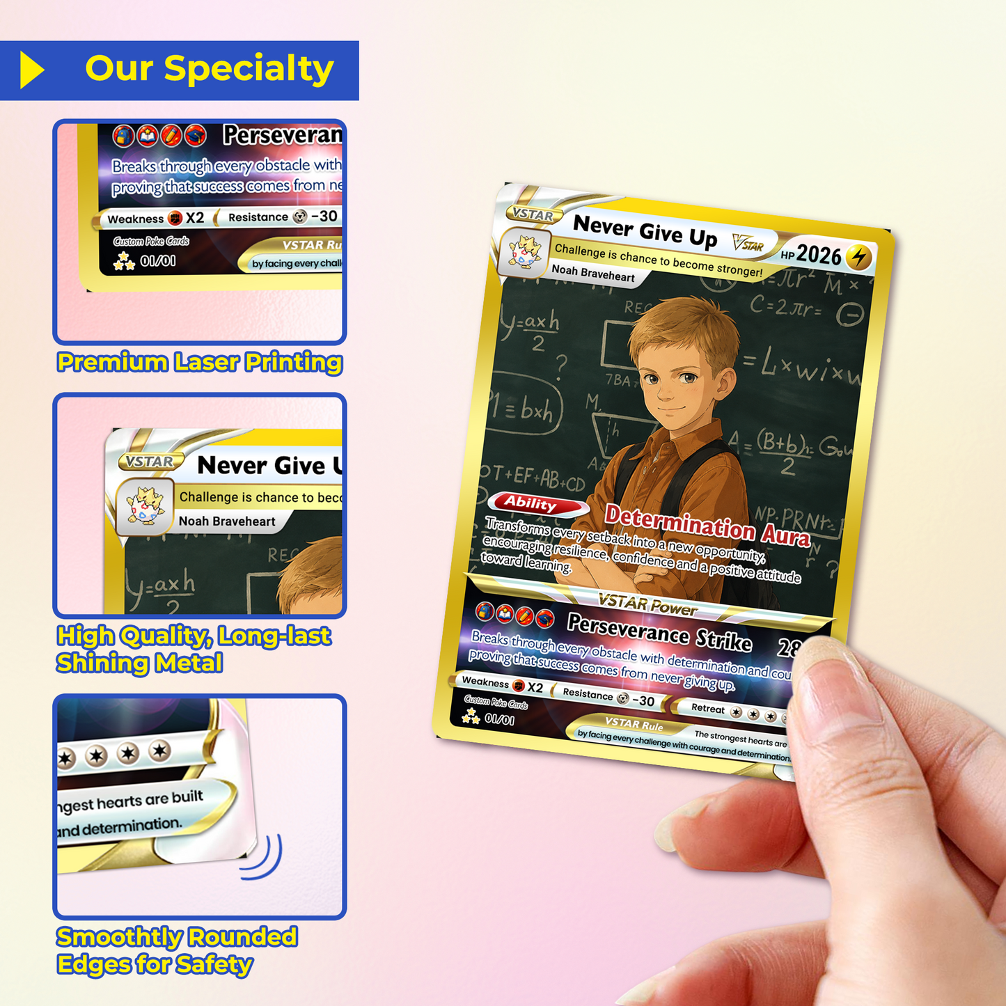 Personalized Pokémon Card - Back to School Custom Pokémon Card with Anime Picture for Kids, Students - First Day of School Gift from Parents - CPC-BTS-19