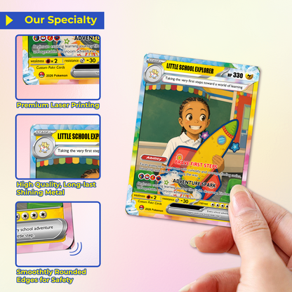 First Day of School Custom Anime Pokémon Card, Personalized Pokémon Card for Kids - Kindergarten Graduation Gift, First Grade Gift from Parents - CPC-BTS-11