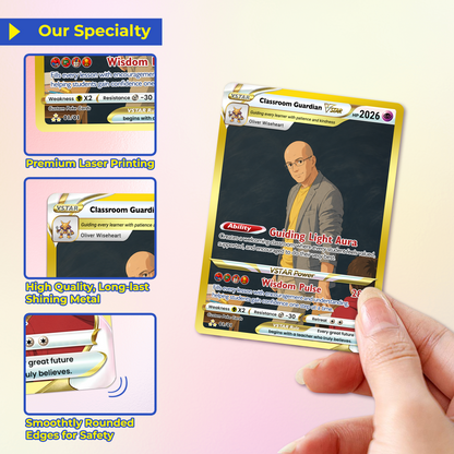 Classroom Guardian Custom Pokémon Cards, Teacher Appreciation Gift Card, Personalized Pokémon Cards, Change Your Photo to Anime Styles, Thank You Teacher Gift - CPC-BTS-09