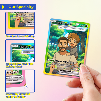 Custom Pokemon Card  - Anime-Inspired Personalized Pokemon Card for Dad - Personalized Poke Card Custom Gift for Dad - CPC-17
