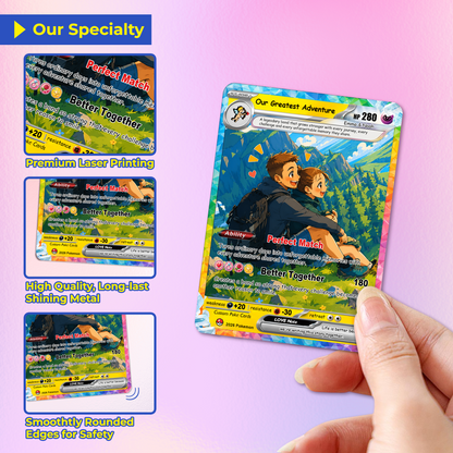Custom Pokémon Cards with Animated Picture, Personalized Poke Cards by Ghibli & Comic Anime Style, Customizable Pokémon Gift for Him and Her - CPC-151