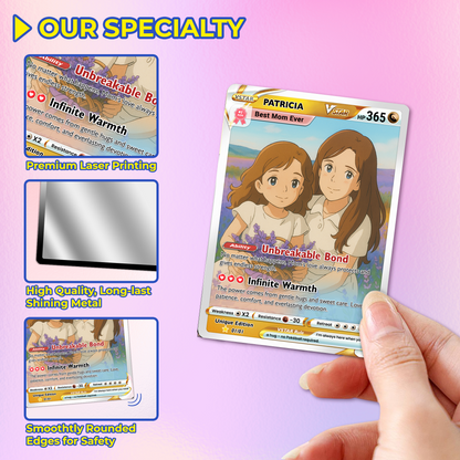 Anime-Inspired Personalized Pokemon Card for Mom - Mother's Day Custom Pokemon Card - Pokemon Mommy Card - Customizable Trading Cards - CPC-40