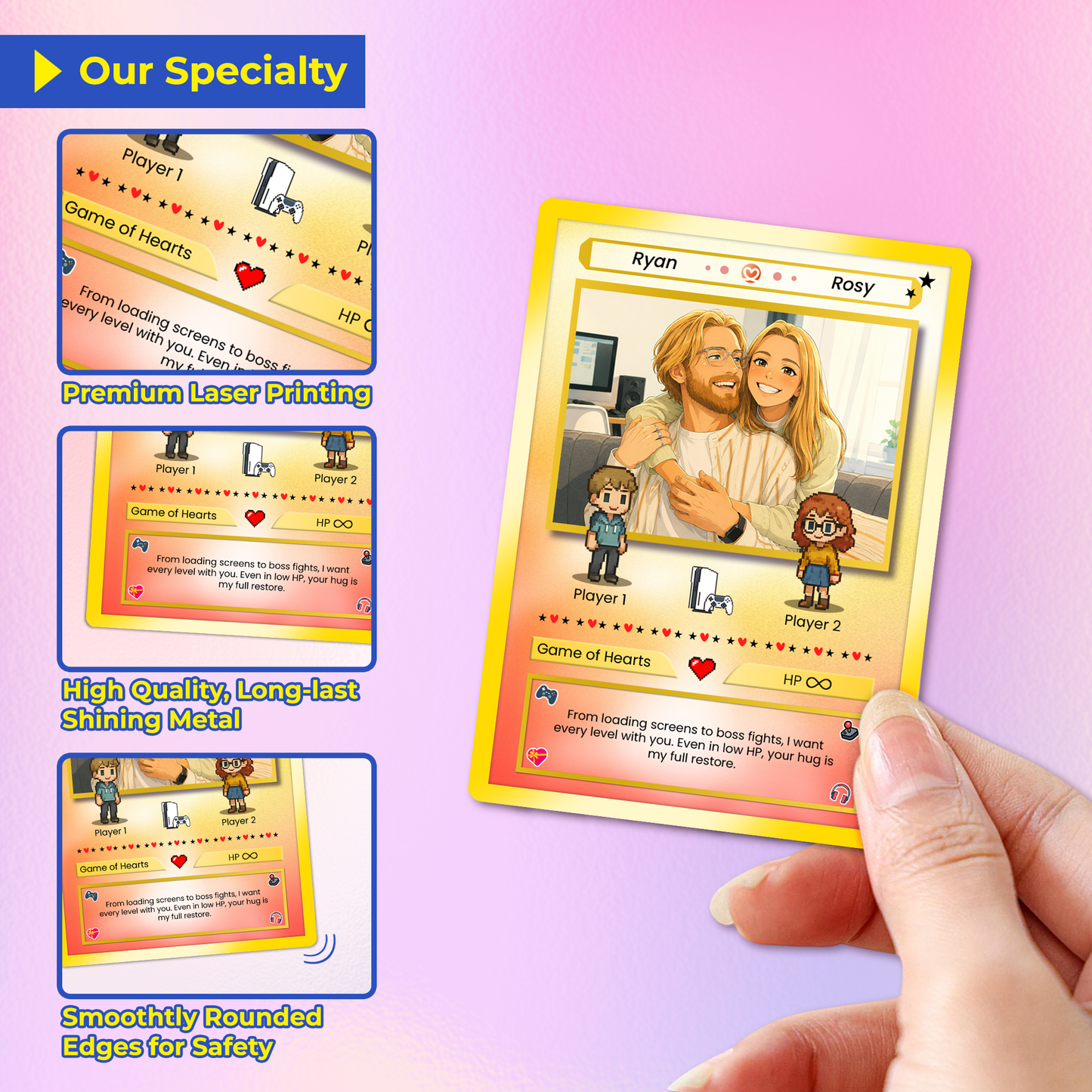 Personalized Pokémon Card with Animated Photo - Custom Pokémon Card for Couple - Customizable Gift for Him and Her - CPC-21.B