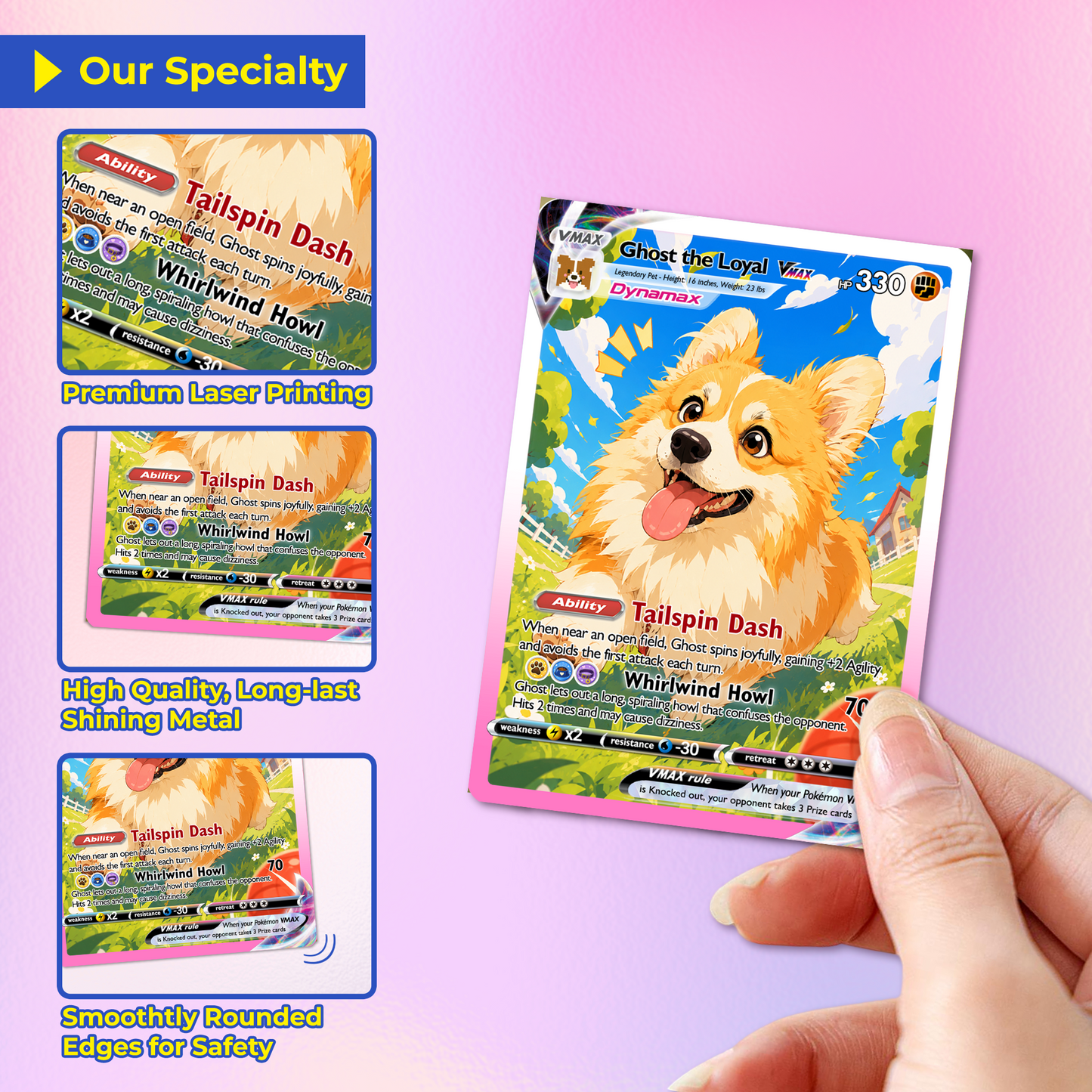 Custom Pokémon Card for Pet Lovers - Personalized Pokemon Card with Pet Photo for Dog Mom, Cat Mom, Dog Dad, Cat Dad - CPC-Pet-01