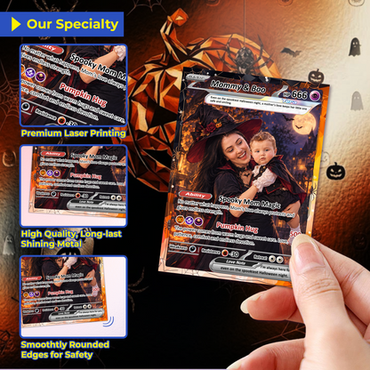 Custom Pokémon Card for Girlfriend & Wife, Halloween Anime Transformation Metal Card, Personalized Romantic Gift for Her, Custom Halloween Gift from Husband & Boyfriend - CPC-hlw-07