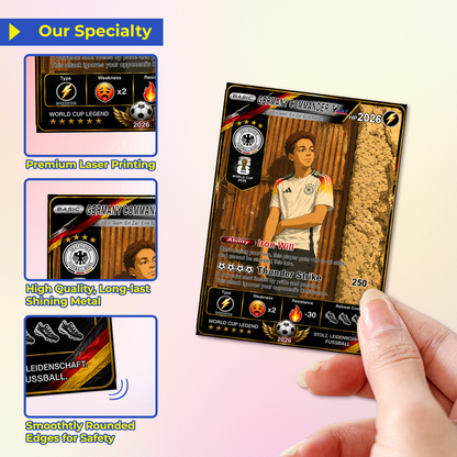 World Cup 2026 Custom Soccer Card, Personalized Football Trading Card, Pokémon-Style Fan Card with Photo, Unique Gift for Soccer Fans - CPC-WC-GER