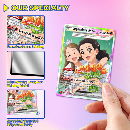 Custom Pokémon Card for Mom – Mother’s Day Personalized Pokemon Card - Customizable Gift from Husband Daughter, Son | Ghibli - Anime Style Trading Card - CPC-81
