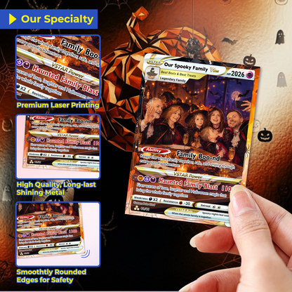 Family Halloween Custom Pokémon Cards with Anime Picture, Personalized Pokemon Cards, Animated Gifts for Family Members - CPC-hlw-09