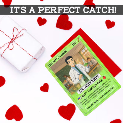 Custom Pokemon Cards Teacher Appreciation, Change Your Photo to Ghibli Style, Thank You Teacher Gift, Personalized Pokemon Cards - CPC-63