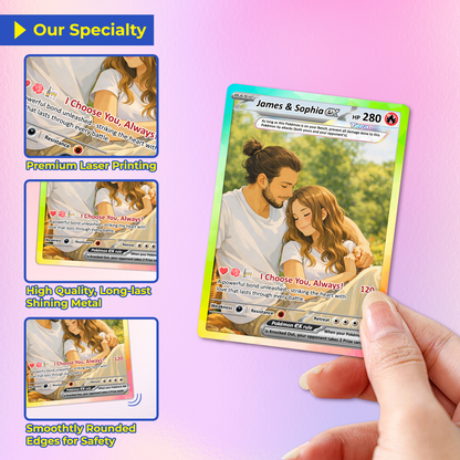 Custom Pokémon Cards with Anime Picture, Personalized Poke Cards Animated Style Gifts for Him and Her - CPC-04.B