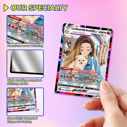 Custom Pet Mom Pokémon Card – Personalized Dog Mom Mother's Day Gift - Customizable Gift from Husband Daughter, Son | Ghibli - Anime Style Trading Card - CPC-83