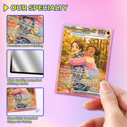 For Step Mom Happy Mother's Day Custom Pokémon Card - Personalized Bonus Mom Gift for Mother’s Day | Mommy & Me Customized Poke Gift - Customizable Trading Cards - CPC-101