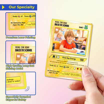 Back to School Custom Pokémon Card - Personalized Pokémon Card with Anime Picture for Kids, Students - First Day of School Gift from Parents - CPC-146.A