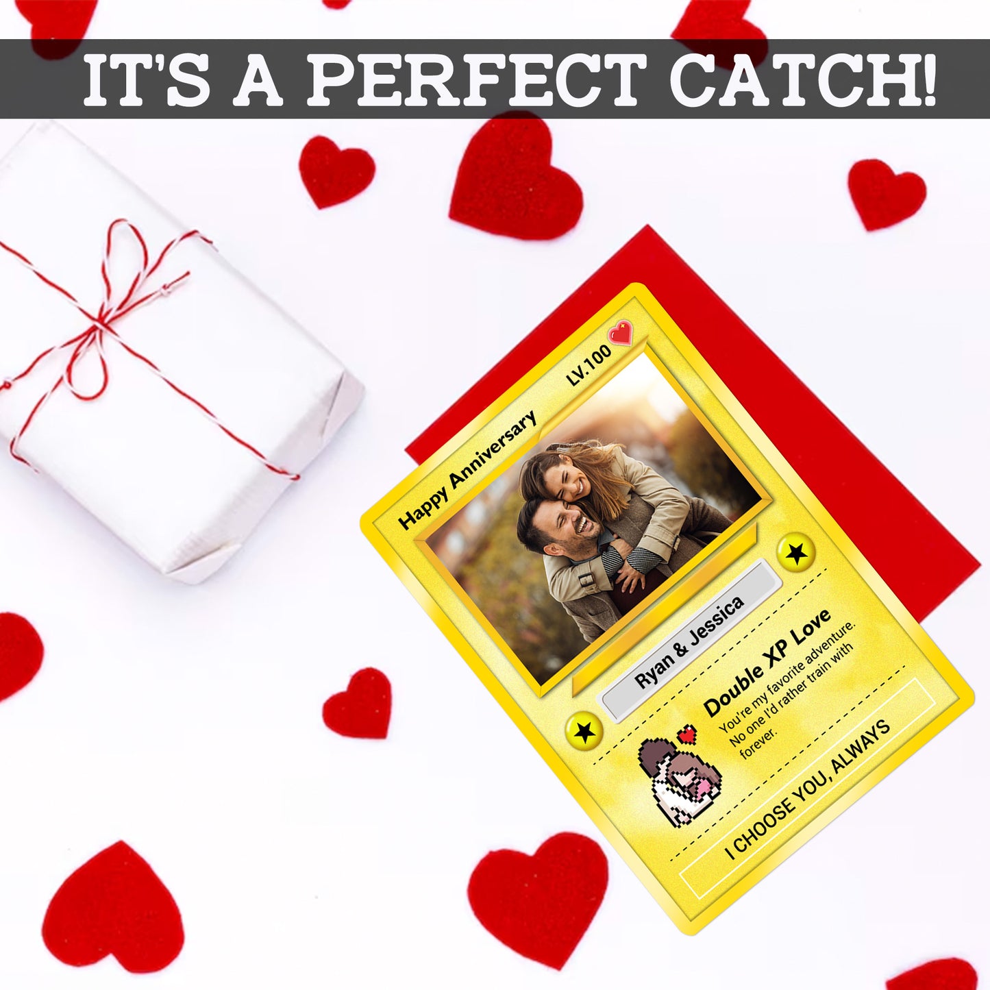 Custom Pokémon Cards for Couples, Change Photo to Anime Styles - CPC-02