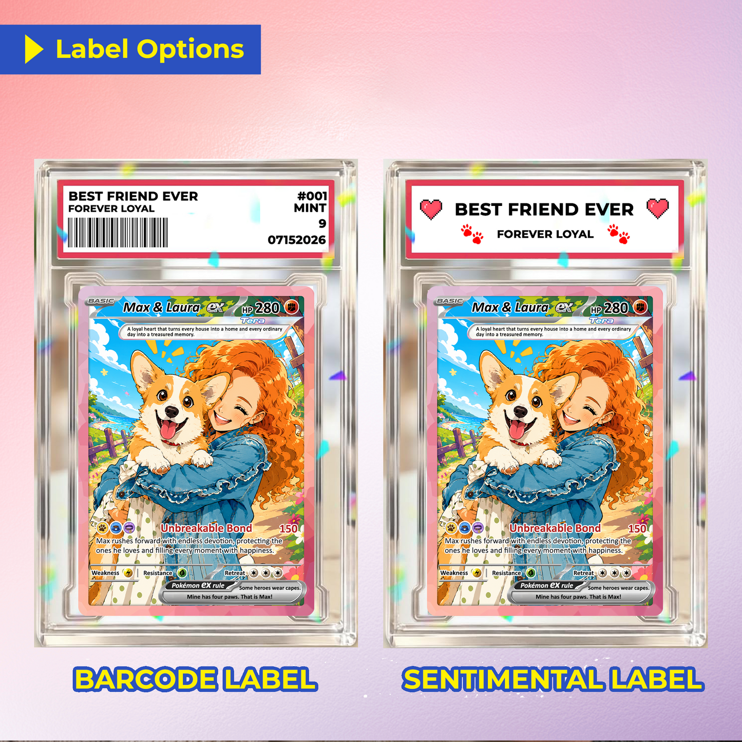 Personalized Poke Cards for Pet Lovers - Custom Pokémon Card with Pet Photo for Dog Mom, Cat Mom, Dog Dad, Cat Dad - CPC-Pet-02