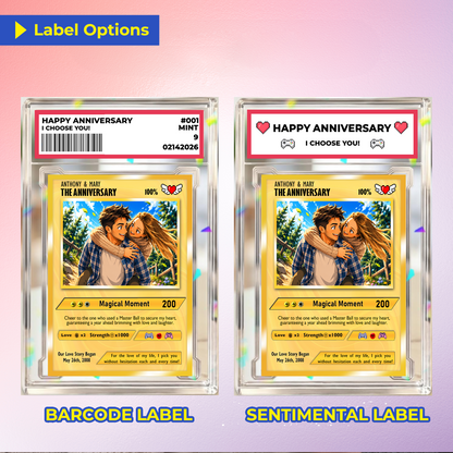 Custom Pokemon Card with Photo Transformation to Anime, Personalized Pokemon Card for Couples, Holographic Effect Available - CPC-70.A